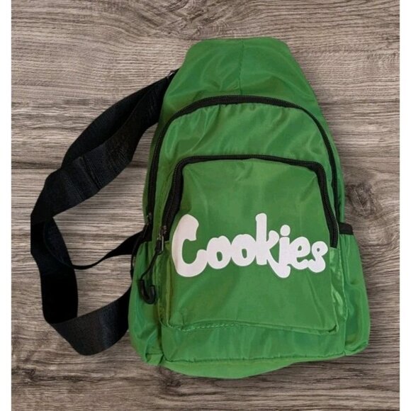 Cookies SF Sling Bag Mini Backpack Green Skater Travel Crossbody Shoulder Black
